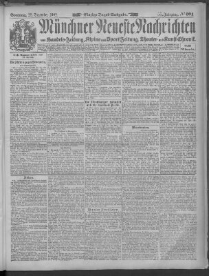 Münchner neueste Nachrichten Sonntag 28. Dezember 1902