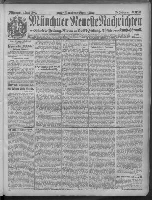 Münchner neueste Nachrichten Mittwoch 9. Juli 1902