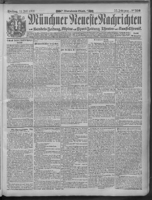 Münchner neueste Nachrichten Freitag 11. Juli 1902