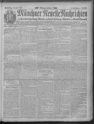 Münchner neueste Nachrichten Samstag 12. Juli 1902