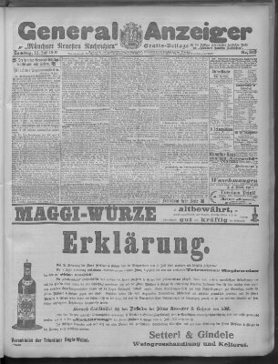 Münchner neueste Nachrichten Samstag 12. Juli 1902