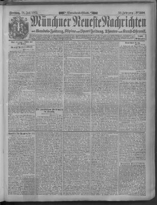 Münchner neueste Nachrichten Freitag 18. Juli 1902