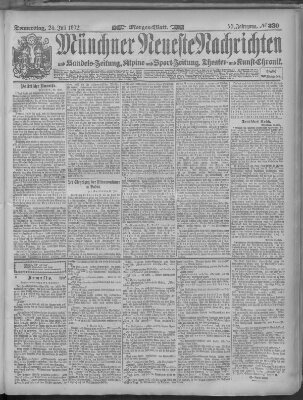 Münchner neueste Nachrichten Donnerstag 24. Juli 1902