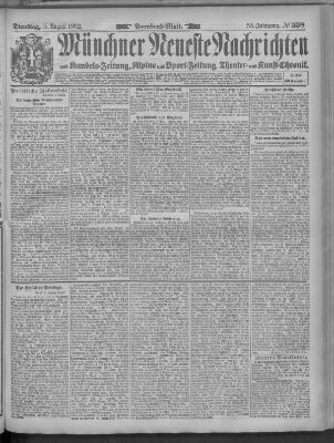 Münchner neueste Nachrichten Dienstag 5. August 1902