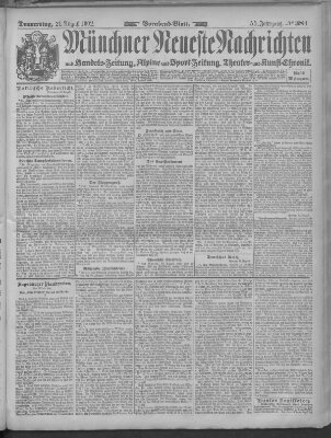 Münchner neueste Nachrichten Donnerstag 21. August 1902