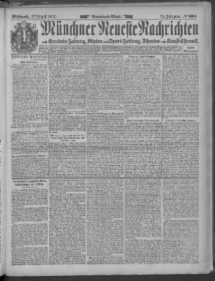 Münchner neueste Nachrichten Mittwoch 27. August 1902