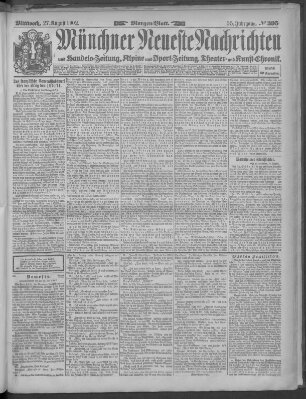 Münchner neueste Nachrichten Mittwoch 27. August 1902