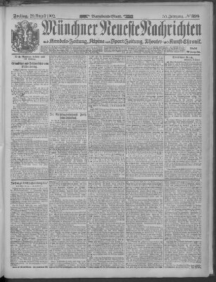 Münchner neueste Nachrichten Freitag 29. August 1902