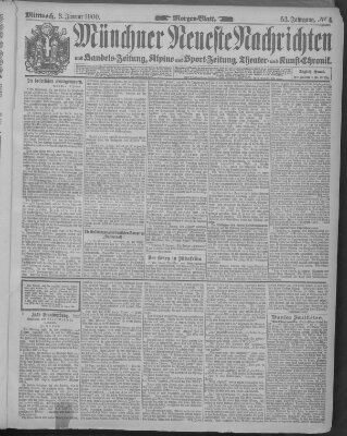 Münchner neueste Nachrichten Mittwoch 3. Januar 1900