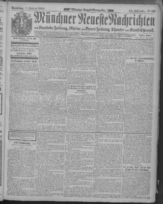 Münchner neueste Nachrichten Sonntag 7. Januar 1900