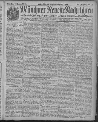 Münchner neueste Nachrichten Monday 8. January 1900