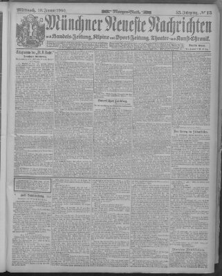 Münchner neueste Nachrichten Mittwoch 10. Januar 1900