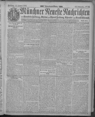 Münchner neueste Nachrichten Freitag 12. Januar 1900