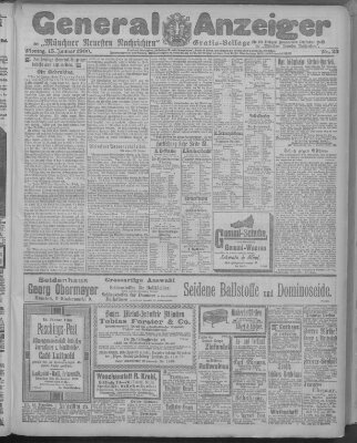 Münchner neueste Nachrichten Montag 15. Januar 1900