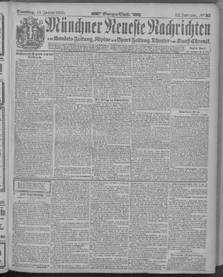 Münchner neueste Nachrichten Dienstag 16. Januar 1900