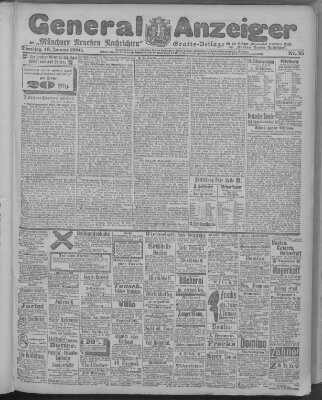 Münchner neueste Nachrichten Dienstag 16. Januar 1900