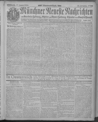 Münchner neueste Nachrichten Mittwoch 17. Januar 1900