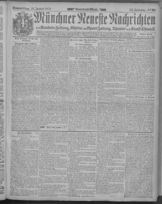 Münchner neueste Nachrichten Donnerstag 18. Januar 1900