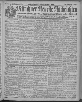 Münchner neueste Nachrichten Sonntag 21. Januar 1900