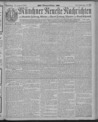 Münchner neueste Nachrichten Dienstag 23. Januar 1900