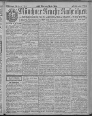 Münchner neueste Nachrichten Mittwoch 24. Januar 1900