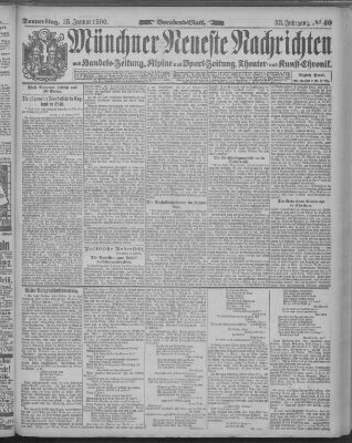 Münchner neueste Nachrichten Donnerstag 25. Januar 1900