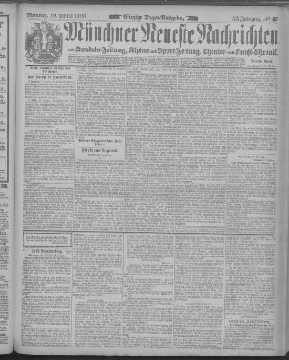 Münchner neueste Nachrichten Montag 29. Januar 1900