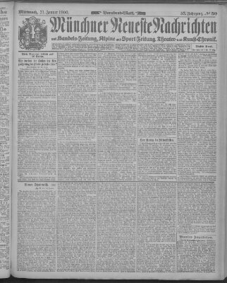 Münchner neueste Nachrichten Mittwoch 31. Januar 1900