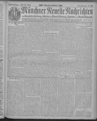 Münchner neueste Nachrichten Donnerstag 1. Februar 1900