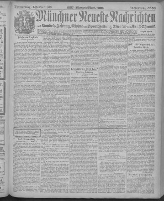 Münchner neueste Nachrichten Donnerstag 1. Februar 1900