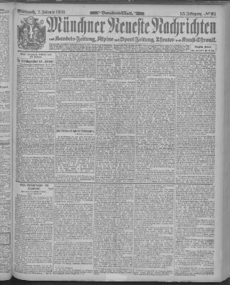 Münchner neueste Nachrichten Mittwoch 7. Februar 1900