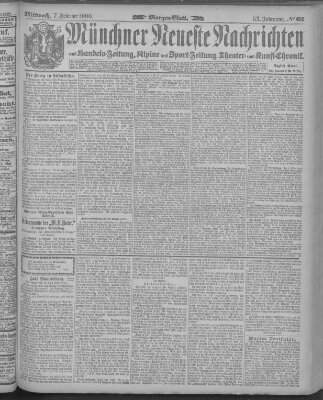 Münchner neueste Nachrichten Mittwoch 7. Februar 1900