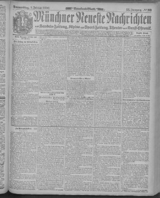 Münchner neueste Nachrichten Donnerstag 8. Februar 1900