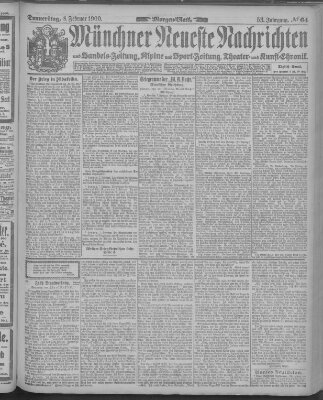 Münchner neueste Nachrichten Donnerstag 8. Februar 1900