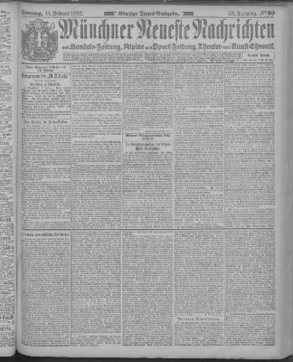 Münchner neueste Nachrichten Sonntag 11. Februar 1900