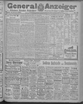 Münchner neueste Nachrichten Montag 12. Februar 1900