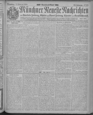 Münchner neueste Nachrichten Dienstag 13. Februar 1900