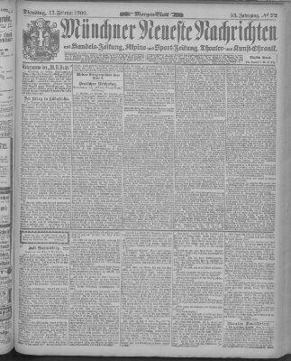 Münchner neueste Nachrichten Dienstag 13. Februar 1900