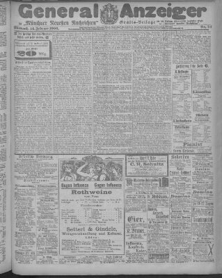 Münchner neueste Nachrichten Mittwoch 14. Februar 1900