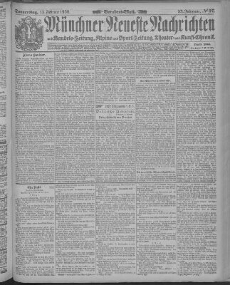 Münchner neueste Nachrichten Donnerstag 15. Februar 1900