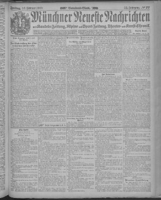 Münchner neueste Nachrichten Freitag 16. Februar 1900