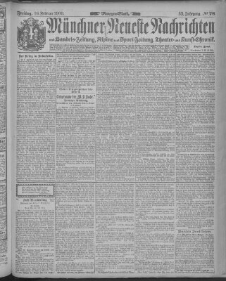 Münchner neueste Nachrichten Freitag 16. Februar 1900