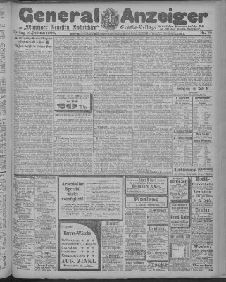 Münchner neueste Nachrichten Freitag 16. Februar 1900