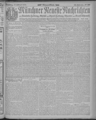 Münchner neueste Nachrichten Samstag 17. Februar 1900