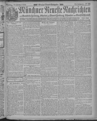 Münchner neueste Nachrichten Montag 19. Februar 1900