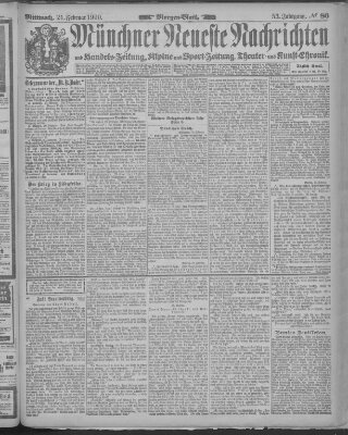 Münchner neueste Nachrichten Mittwoch 21. Februar 1900