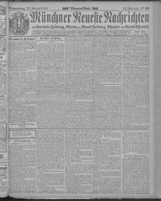 Münchner neueste Nachrichten Donnerstag 22. Februar 1900