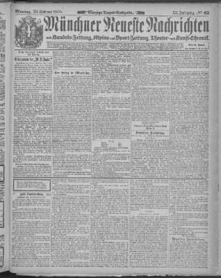 Münchner neueste Nachrichten Montag 26. Februar 1900