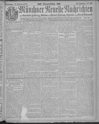 Münchner neueste Nachrichten Dienstag 27. Februar 1900