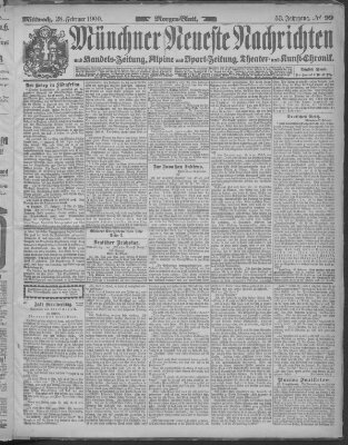 Münchner neueste Nachrichten Wednesday 28. February 1900